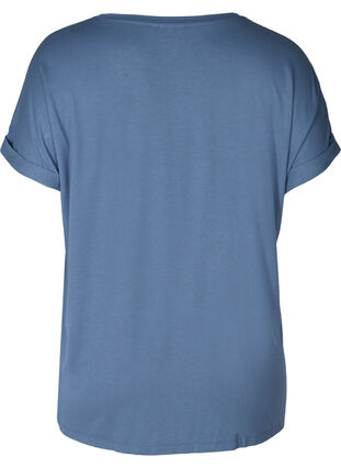 Round neck t-shirt made from a viscose mix, Vintage Indigo, Packshot image number 1