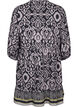 Short dress with print and a-shape, Black AOP, Packshot image number 1