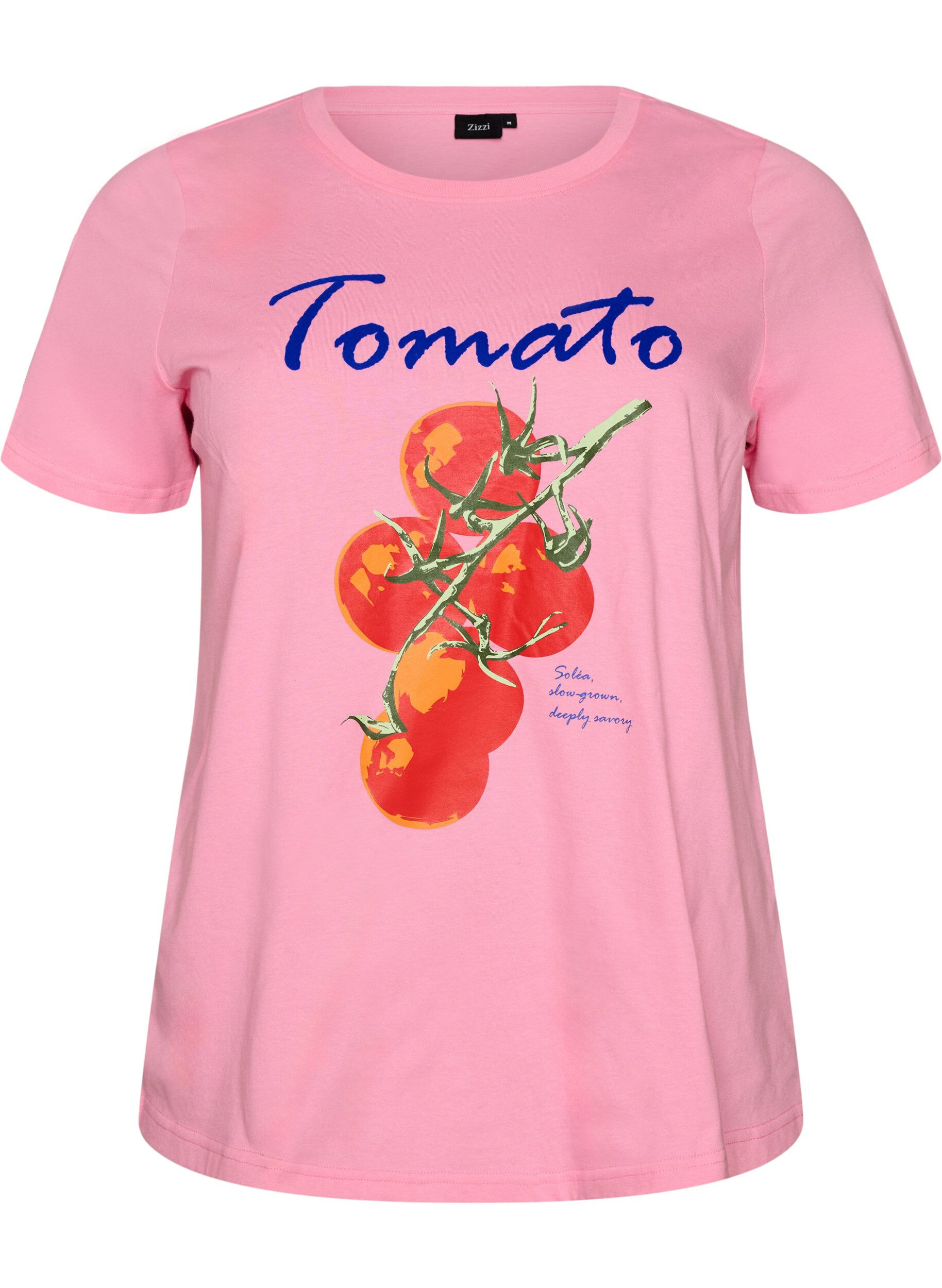 Zizzifashion Organic cotton T-shirt with tomato print, Pink, Packshot image number 0