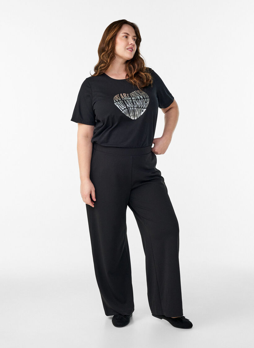 Wide-leg trousers, Black, Model image number 1