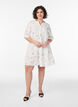 Short viscose dress with lace trim and A-line cut, Vanilla, Model image number 1