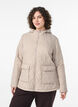 Quilted jacket with a hood and pockets, Beige, Model image number 0