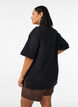 Active T-shirt with a loose fit and embroidered statement, Black, Model image number 2