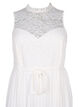 Sleeveless dress with lace and pleats, Bright White, Packshot image number 2