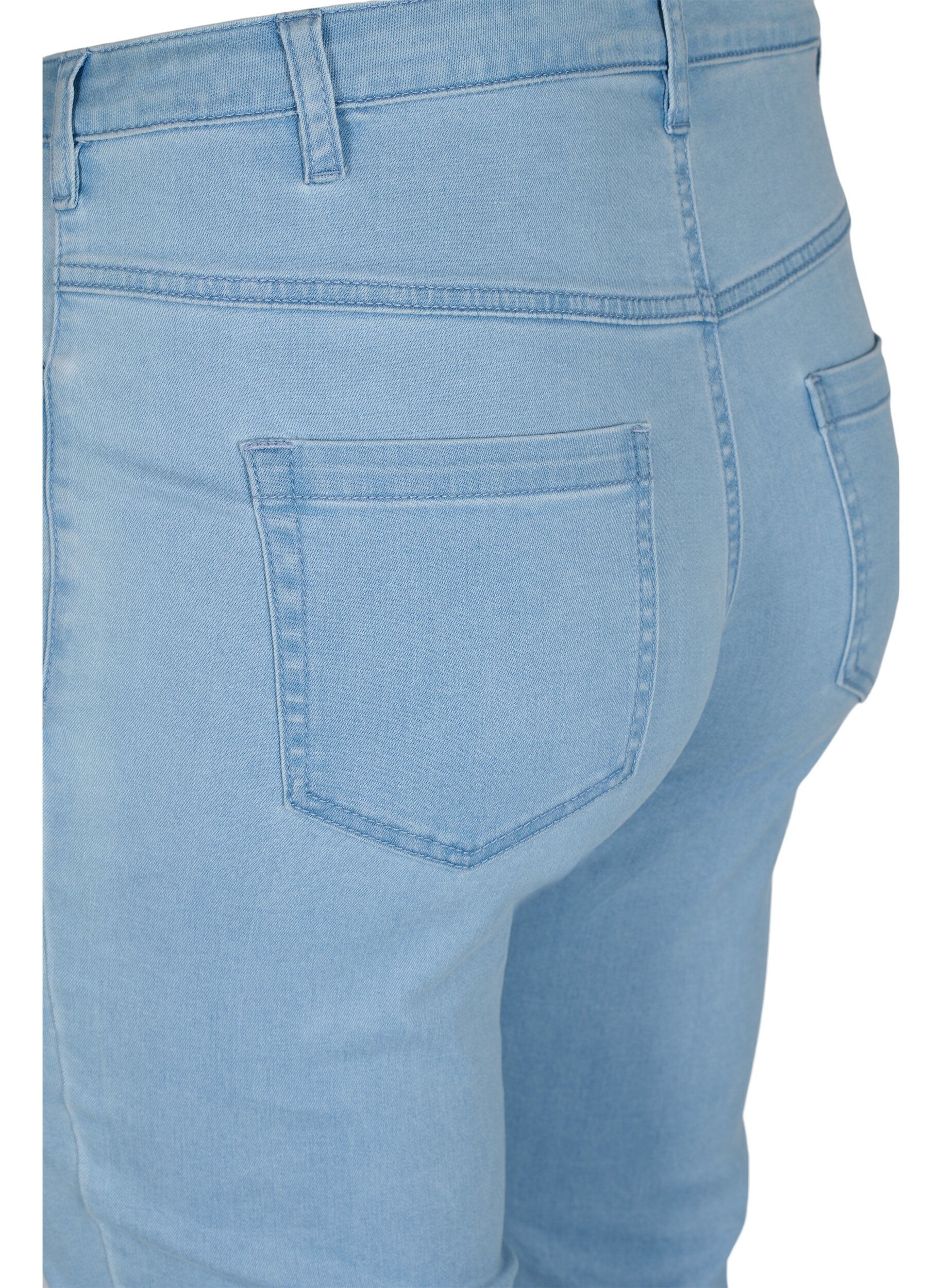 Zizzifashion Slim fit Emily jeans with normal waist, Light Blue, Packshot image number 3