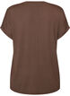 Viscose T-shirt with glitter stripes, Brown, Packshot image number 1