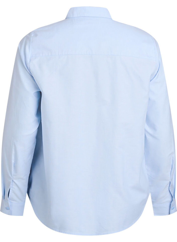 Long-sleeved cotton shirt, Blue, Packshot image number 1