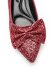 Glitter pump with bow, Red, Packshot image number 3