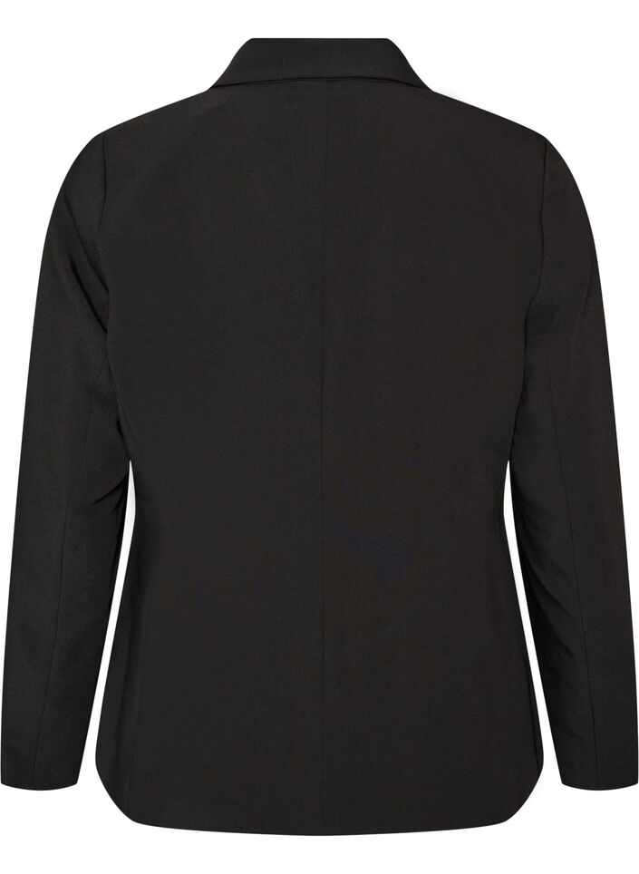 Classic blazer with a single button closure, Black, Packshot image number 1