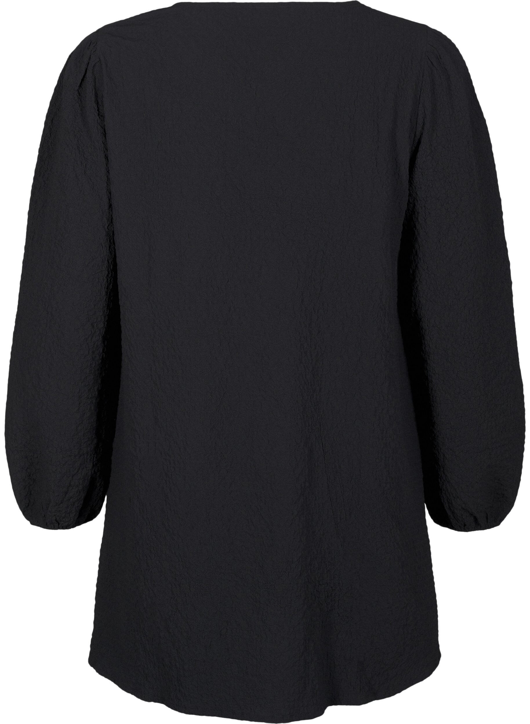 Zizzifashion FLASH - Long-sleeved tunic with a round neck, Black, Packshot image number 1