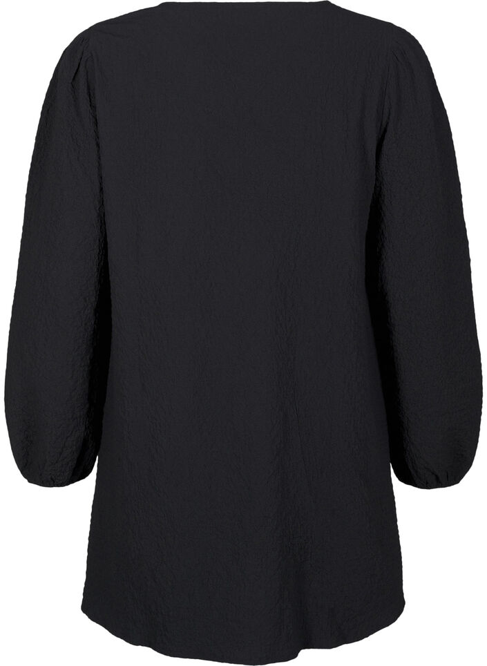 FLASH - Long-sleeved tunic with a round neck, Black, Packshot image number 1