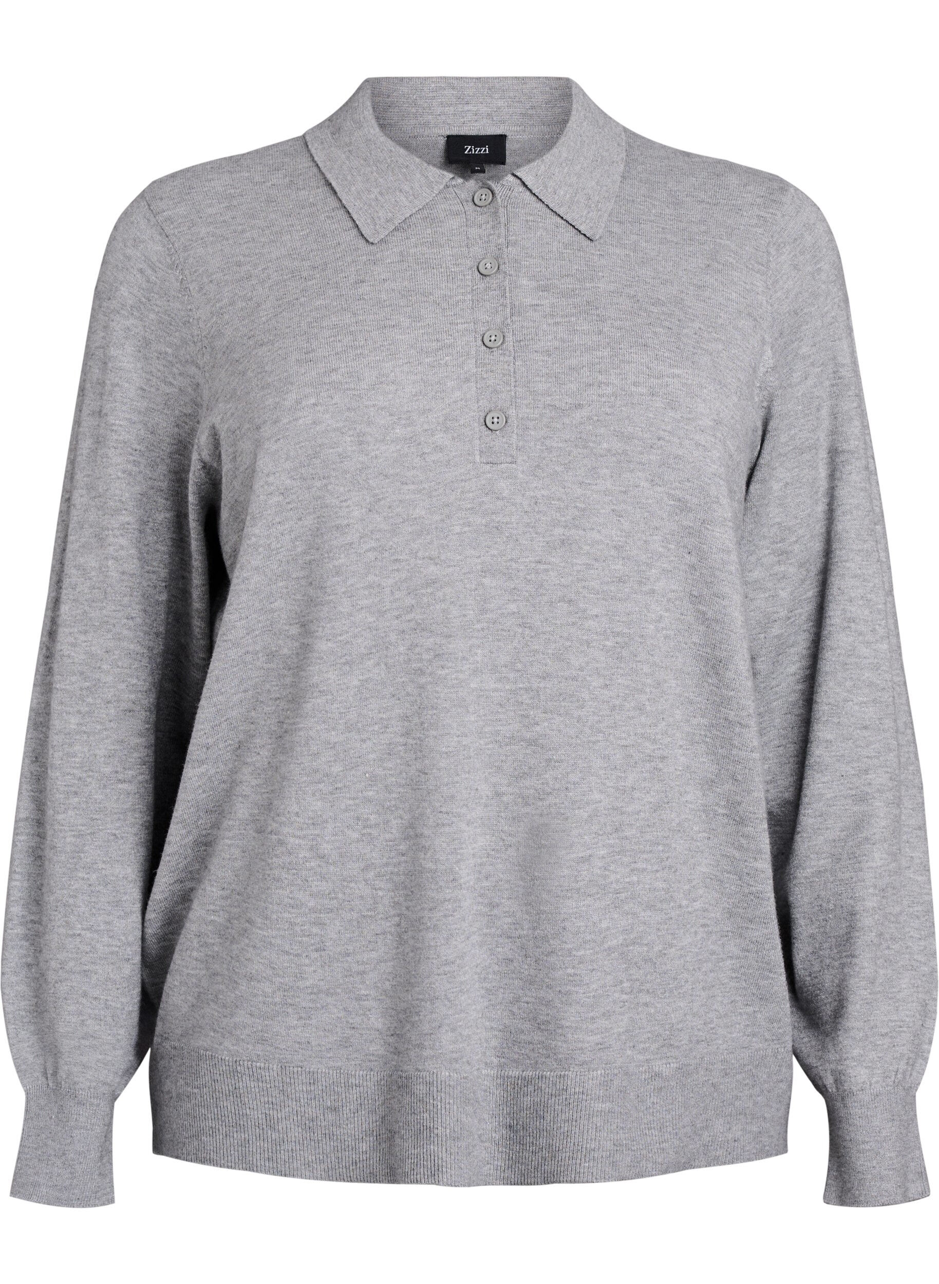 Knit blouse with collar