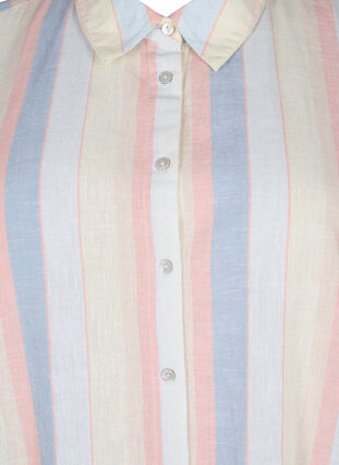 Long shirt in cotton blend with linen, Multi Color Stripe, Packshot image number 2