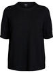Knitted blouse with short sleeves, Black, Packshot image number 0
