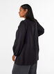 Tunic in viscose with lace detail, Black, Model image number 2