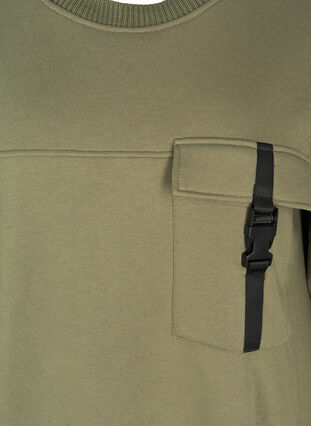 Long-sleeved sweater dress with pockets, Deep Lichen Green, Packshot image number 2