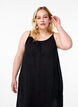 FLASH - Midi-length cotton strap dress, Black, Model image number 2