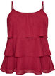 Layered top with ruffles and spaghetti straps, Red, Packshot image number 0