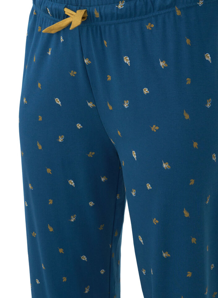 Printed cotton night trousers, Blue Opal AOP, Packshot image number 2