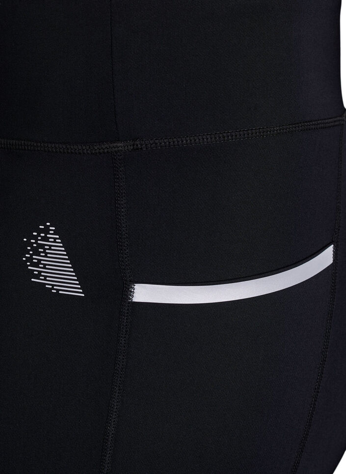 Capri running tights with light compression, Black, Packshot image number 2