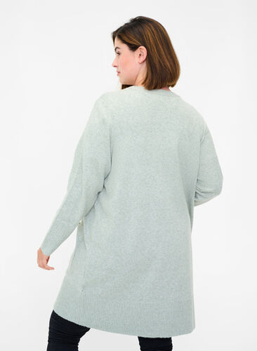 Marled knit cardigan with pockets, Shadow Mel., Model image number 1