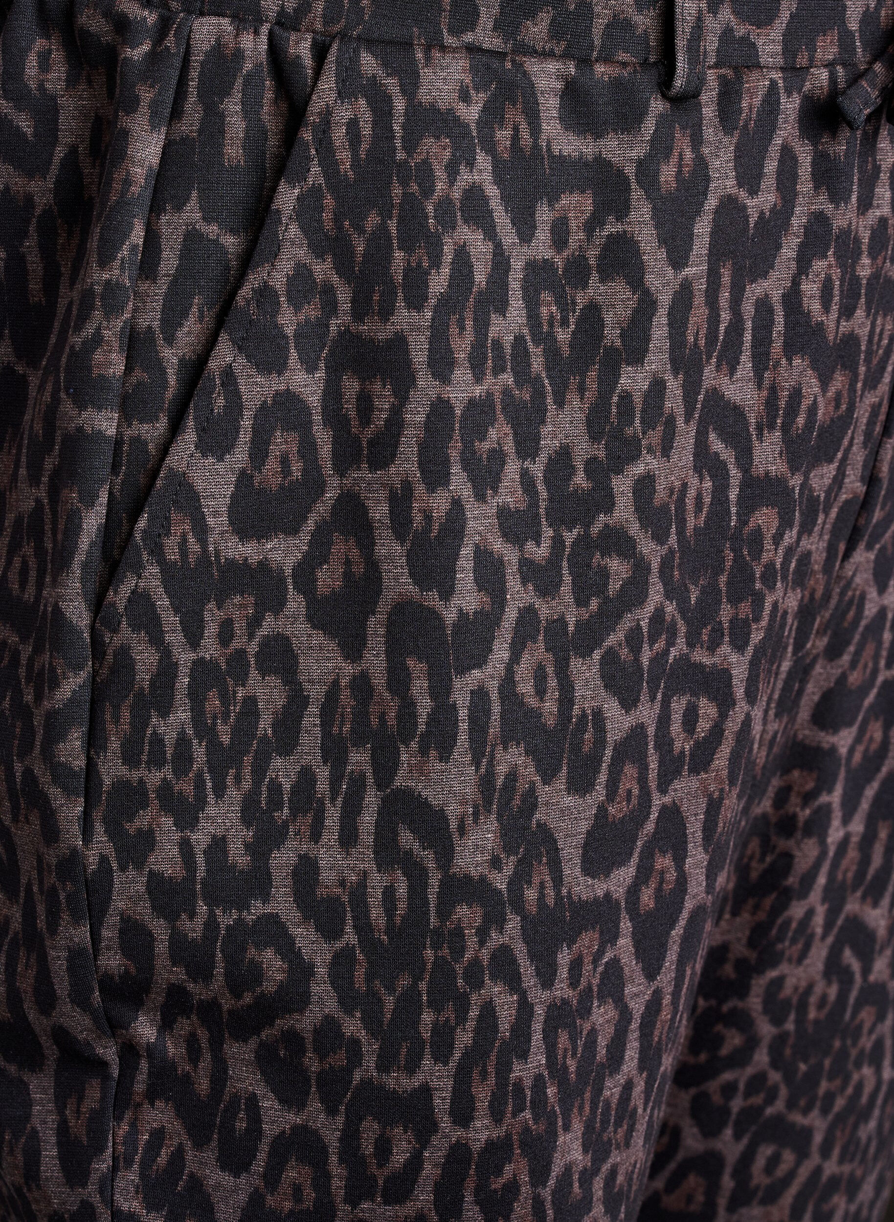 Zizzifashion Cropped trousers with leopard print, Brown, Packshot image number 2