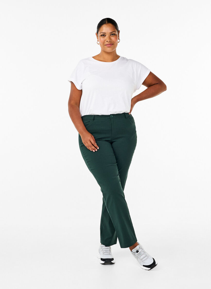 Classic viscose blend trousers, Green, Model image number 0