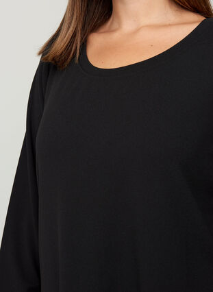 Plain A-line dress, Black, Model image number 2
