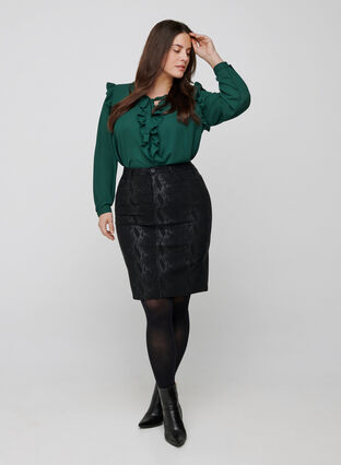 Close-fitting patterned skirt, Black Snake, Model image number 2