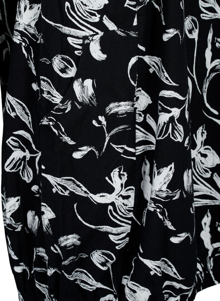Short-sleeved, printed cotton dress, , Packshot image number 3