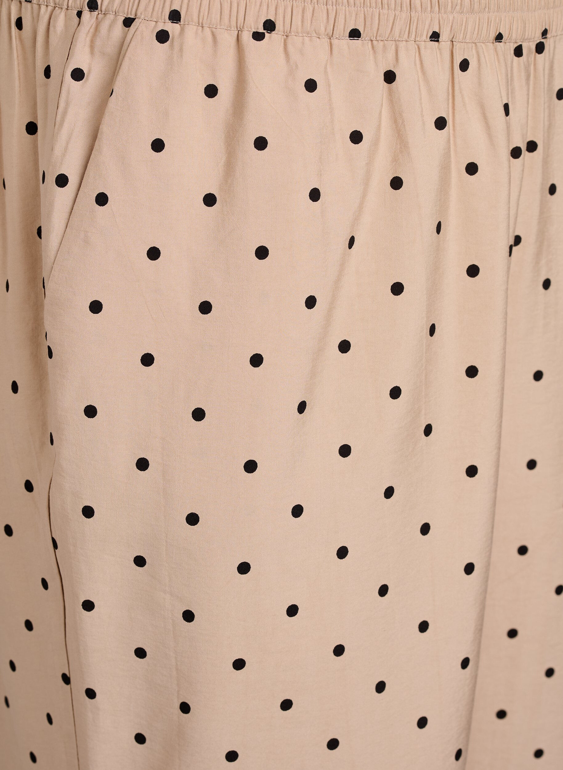Zizzifashion Trousers with polka dots and straight legs, Beige, Packshot image number 2