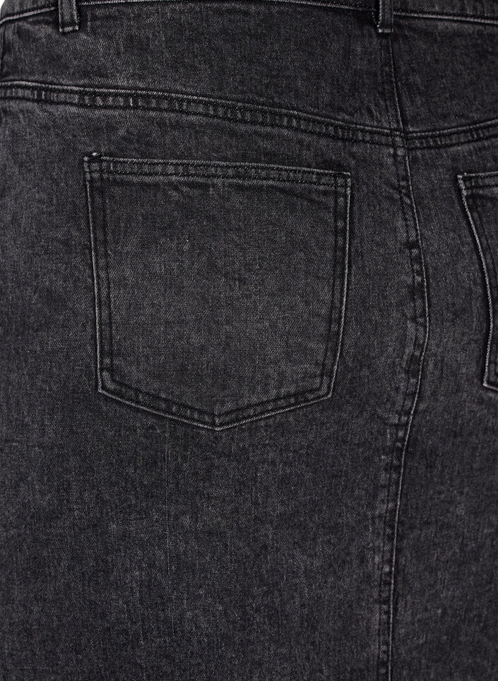 Denim skirt with front slit, Dark Grey Denim, Packshot image number 3
