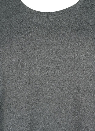 Blouse with pearls and 3/4 sleeves, Dark Grey Melange, Packshot image number 2