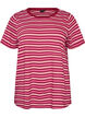 Striped organic cotton T-shirt, Red, Packshot image number 0