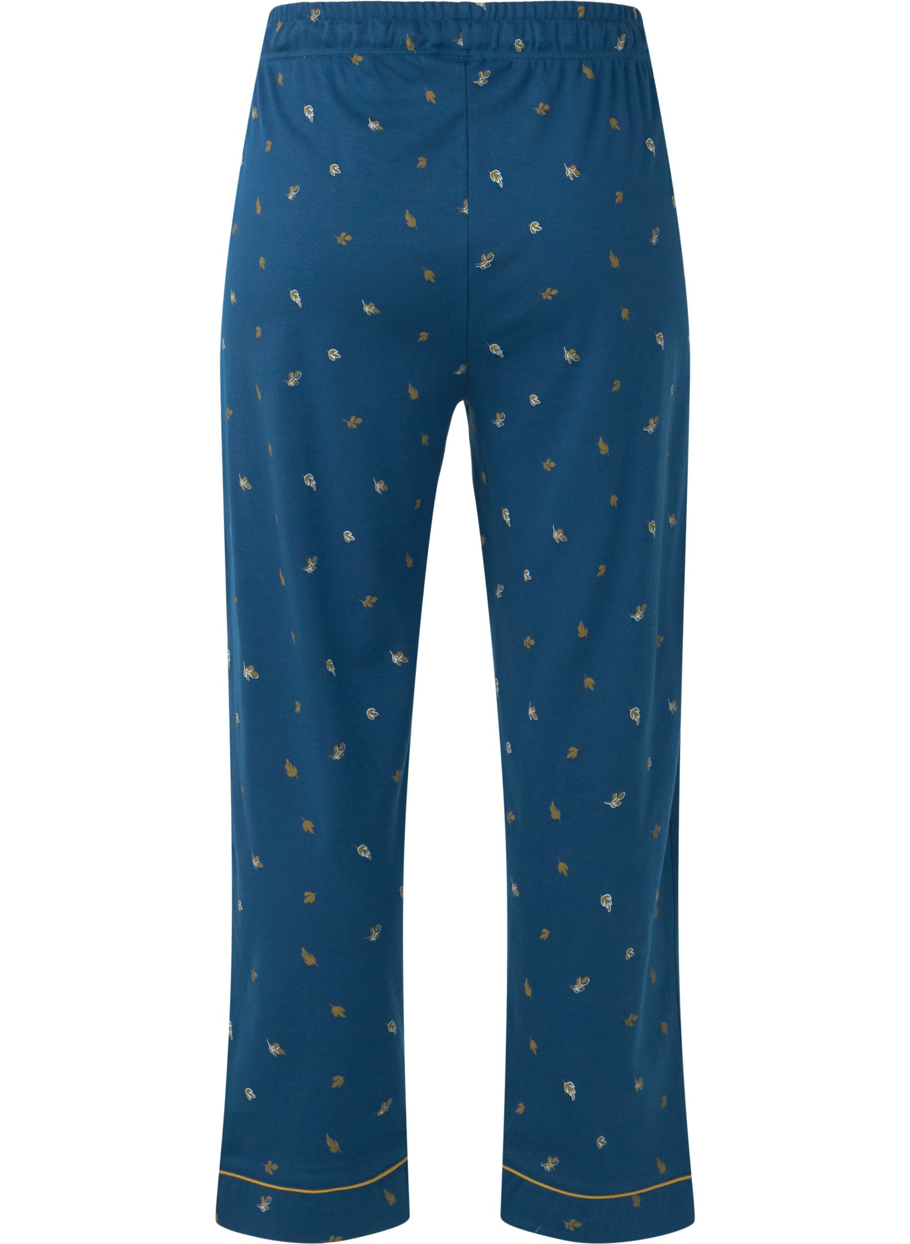 Zizzifashion Printed cotton night trousers, Blue Opal AOP, Packshot image number 1