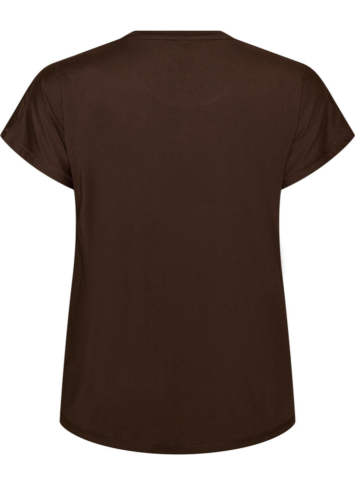 Solid-coloured training T-shirt, Brown, Packshot image number 1