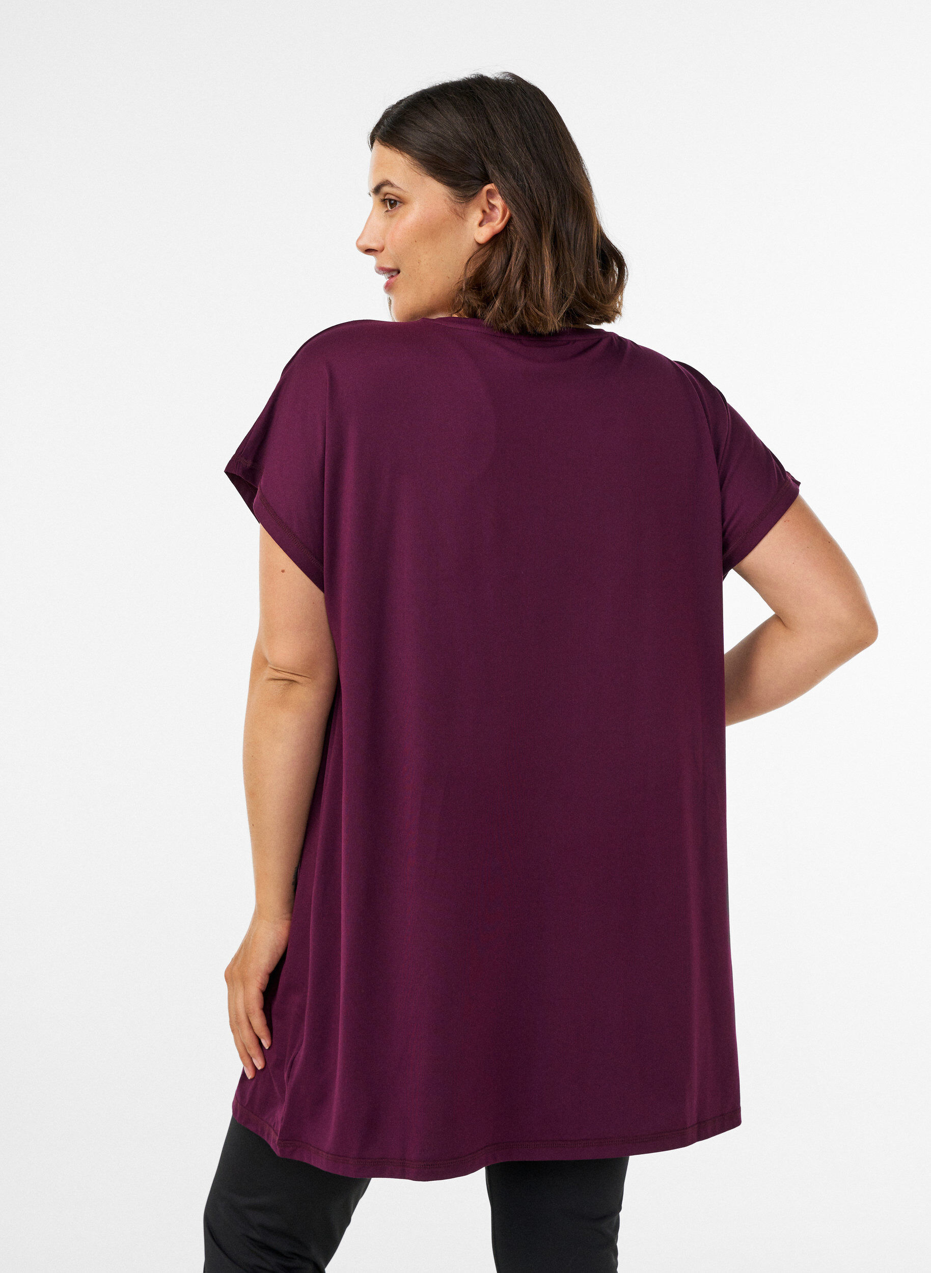 ZizzifashionLong training t-shirt, Purple, Model image number 2
