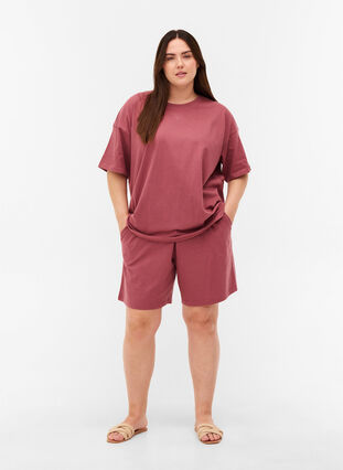 Short-sleeved cotton T-shirt, Deco Rose, Model image number 2