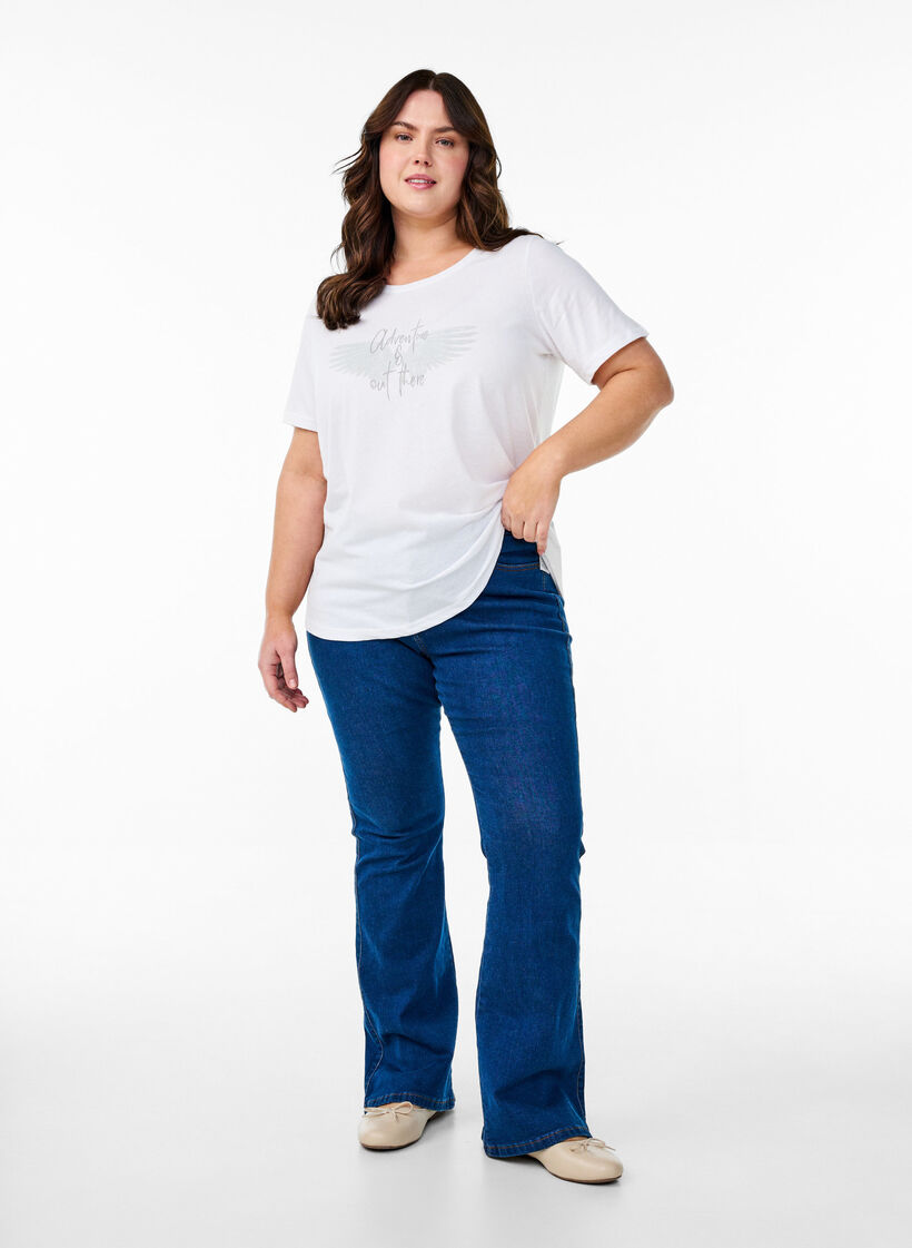 FLASH - T-shirt with motif, White, Model image number 1