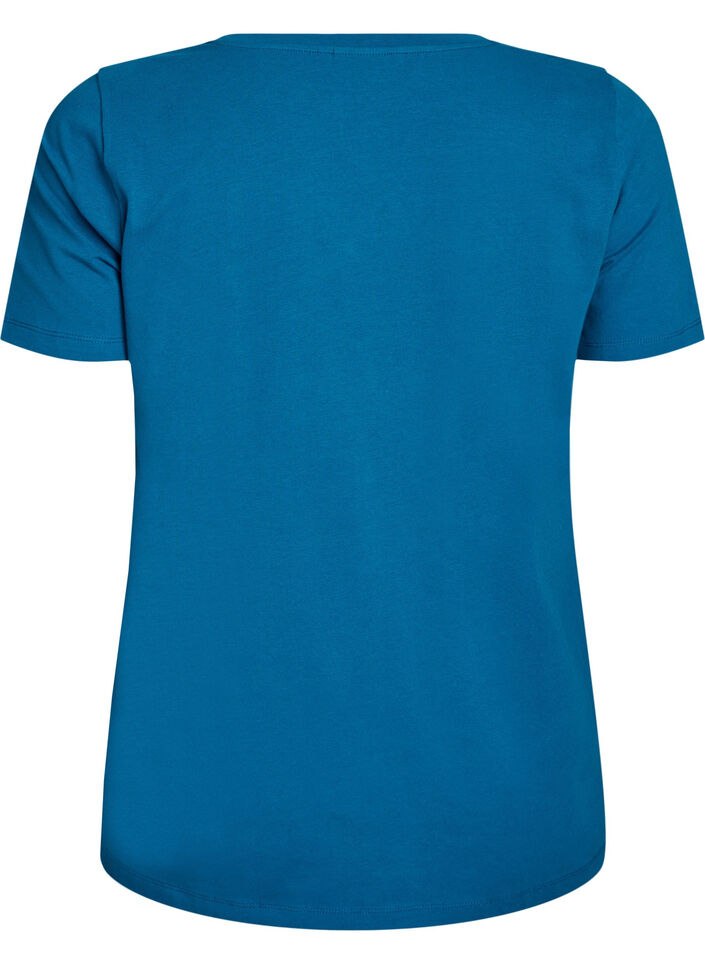 Basic plain cotton t-shirt, Petrol, Packshot image number 1