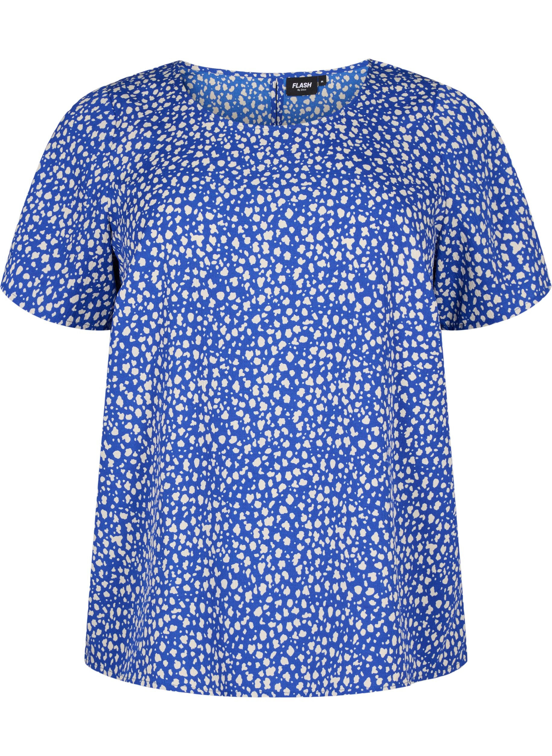 Zizzifashion FLASH - Short sleeve blouse with print, Surf the web Dot, Packshot image number 0