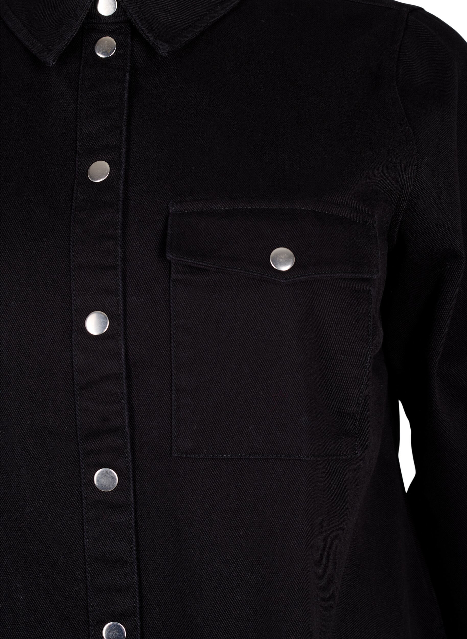 Zizzifashion Canvas jacket with buttons, Black, Packshot image number 2