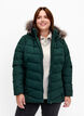 Short puffer jacket with hood, Green, Model image number 0