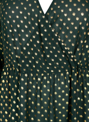 Dress with dotted foil print and 3/4 sleeves, Scarab w. Gold, Packshot image number 2