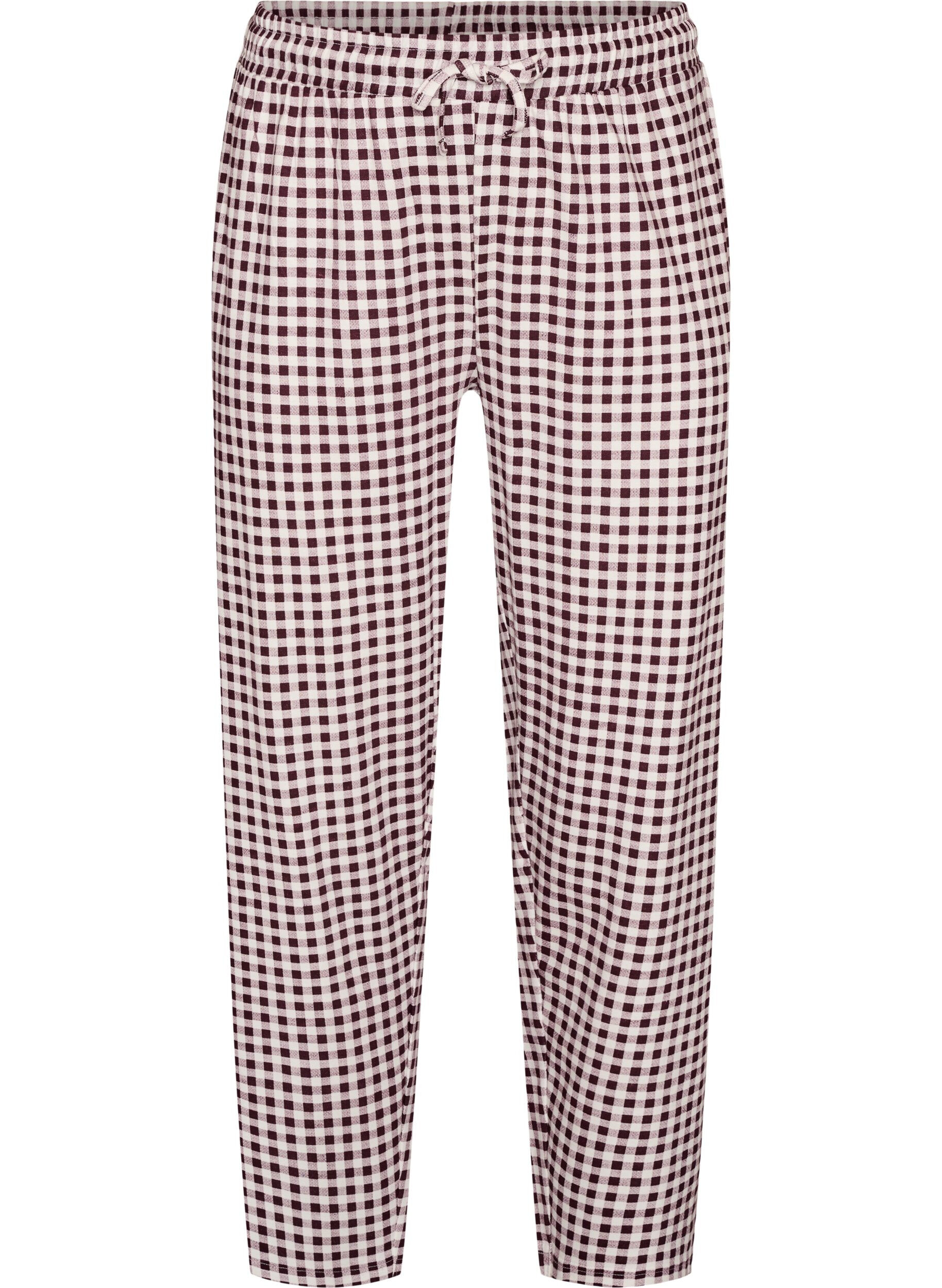 ZizzifashionCotton pyjama trousers with high waist, Red, Packshot image number 0