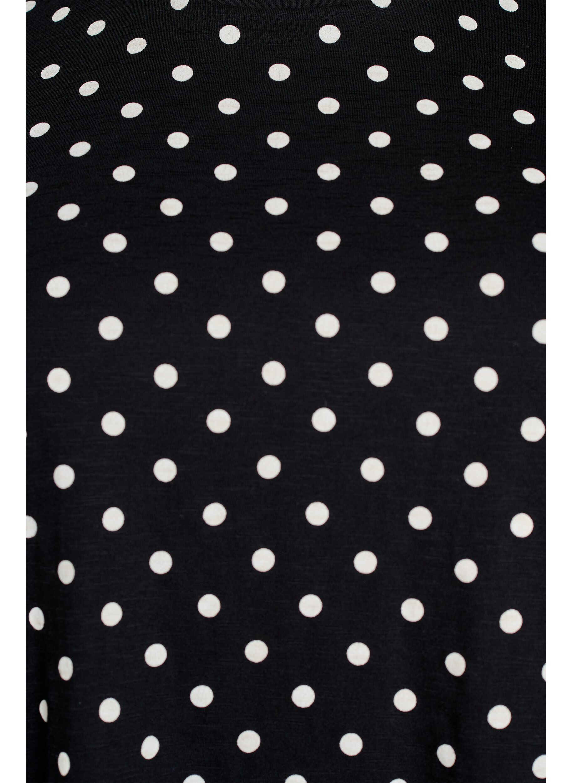 Zizzifashion Polka dot cotton T-shirt, Black, Packshot image number 2