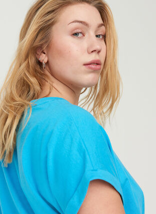 Cotton mix t-shirt, RIVER BLUE Mel., Model image number 2