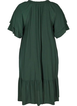 Short-sleeved dress with A-line cut and pockets, Scarab, Packshot image number 1