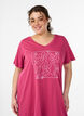 Organic cotton nightdress with V-neck, Red, Model image number 2