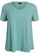 Solid coloured basic t-shirt in cotton, Green, Packshot image number 0